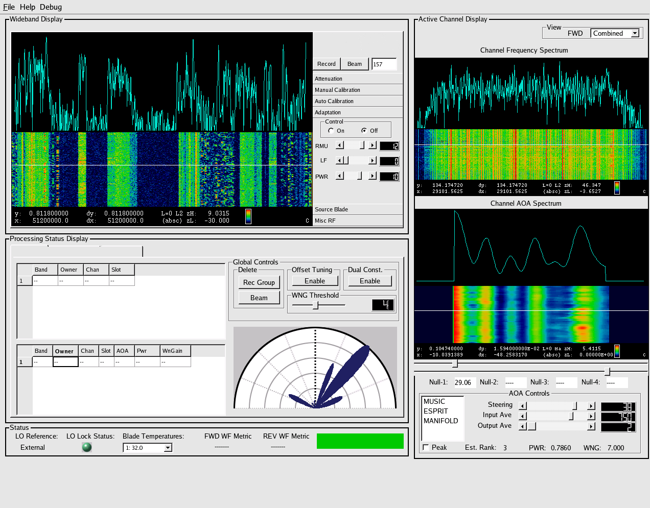 Adaptive Beamformer Control GUI